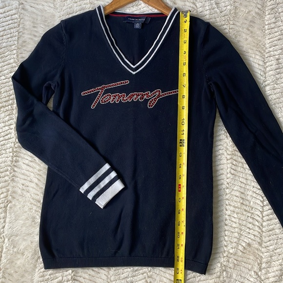 TOMMY HILFIGER V-Neck Navy Blue Sweater - Extra small XS - Picture 9 of 11